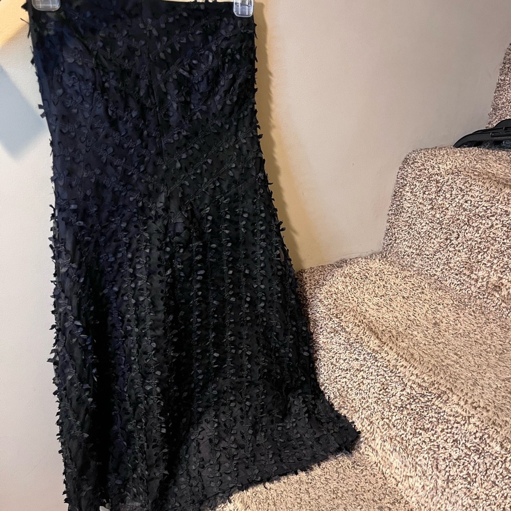 White House Black Market Black Strapless Bows Dress